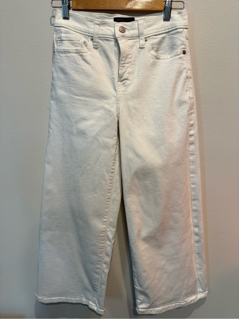 Banana Republic White Wide-Leg High-Rise Jeans